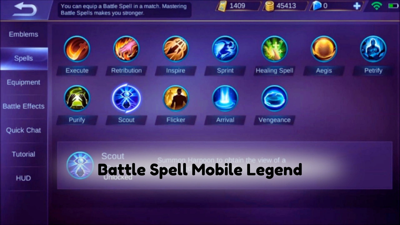 Macam-macam Battle Spell Mobile Legend dan Kegunaannya